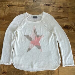 Wooden Ships White Sweater with Star Design